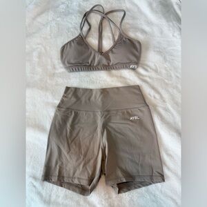 AYBL Brown Sports Bra and Shorts Set